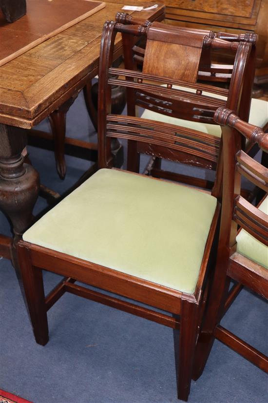 A set of six George III mahogany dining chairs